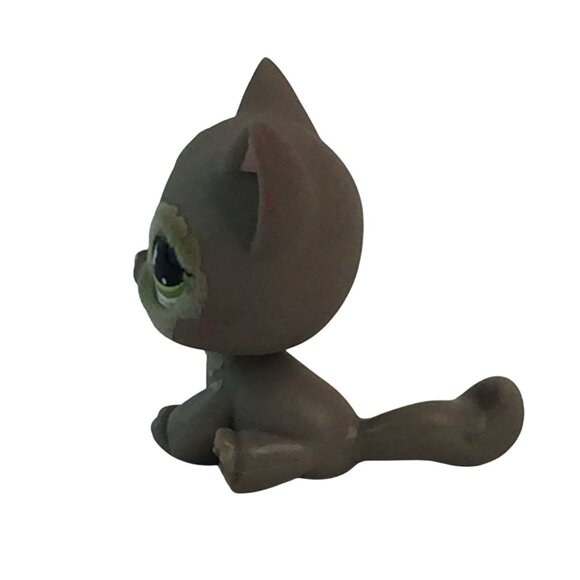 Littlest Pet Shop LPS #467 Shorthair Kitty Cat Flocked Flower Eyes - Picture 4 of 7